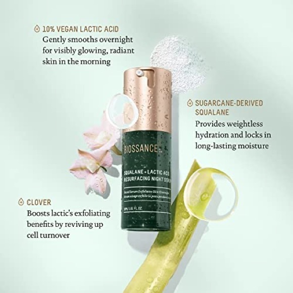 ✨🥇AWARD WINNING!🥇✨BIOSSANCE Squalane + Lactic Acid Resurfacing Night Serum - Picture 7 of 13